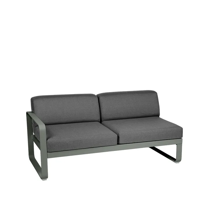 Bellevie Left modulsofa - 2-seters Rosemary (grønn), graphite grey pute - Fermob