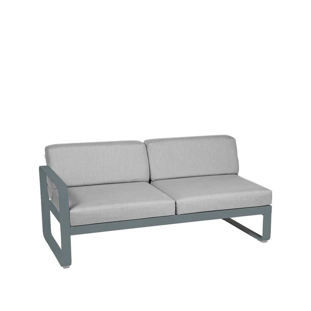 Bellevie Left modulsofa, 2-seters Storm grey (grå), flannel grey pute Fermob