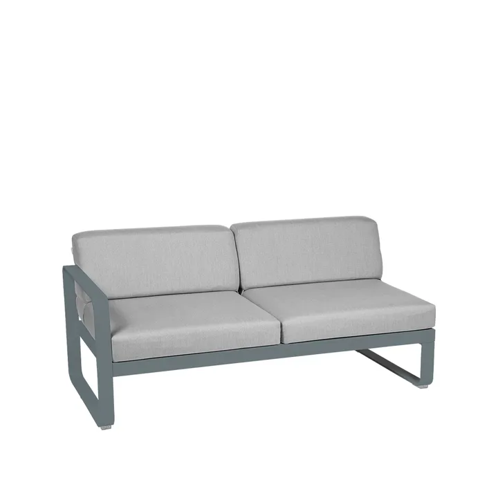Bellevie Left modulsofa - 2-seters Storm grey (grå), flannel grey pute - Fermob