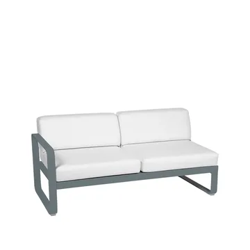 Bellevie Left modulsofa - 2-seters Storm grey (grå), off-white pute - Fermob