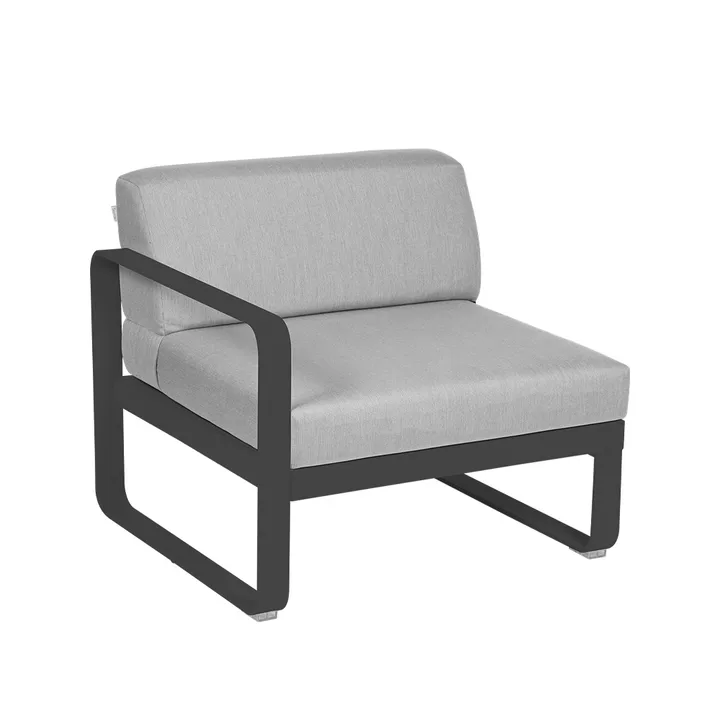 Bellevie Left modulsofa - Anthracite, flannel grey pute, 1-seter - Fermob