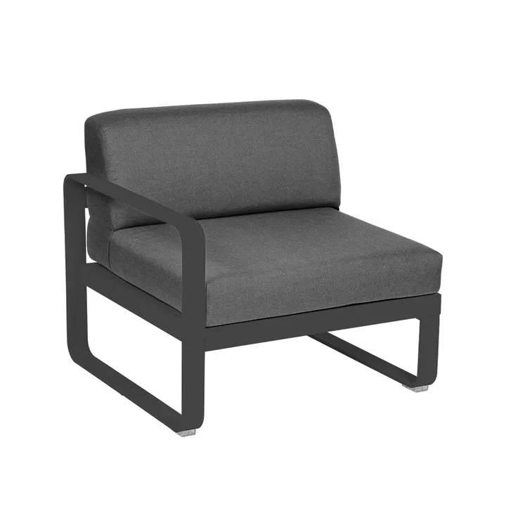 Bellevie Left modulsofa - Anthracite (grå), graphite grey pute, 1-seter - Fermob
