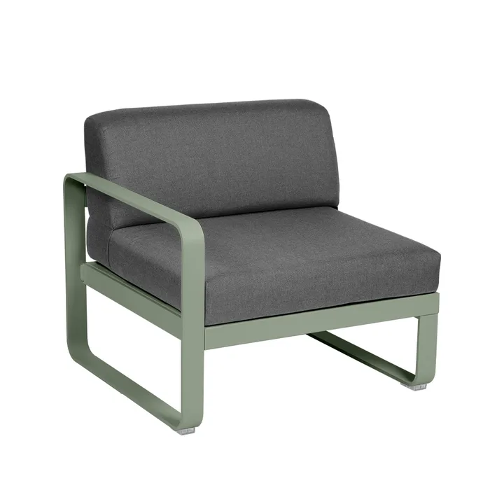 Bellevie Left modulsofa - Cactus (grønn), graphite grey pute, 1-seter - Fermob