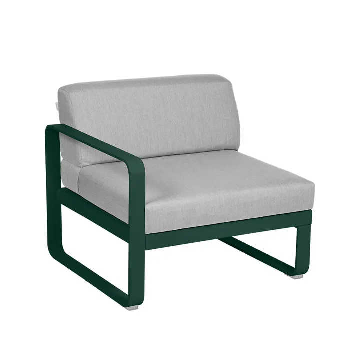 Bellevie Left modulsofa - Cedar green, flannel grey pute, 1-seter - Fermob