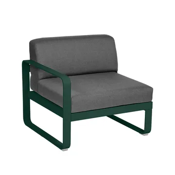Bellevie Left modulsofa - Cedar green (grønn), graphite grey pute, 1-seter - Fermob