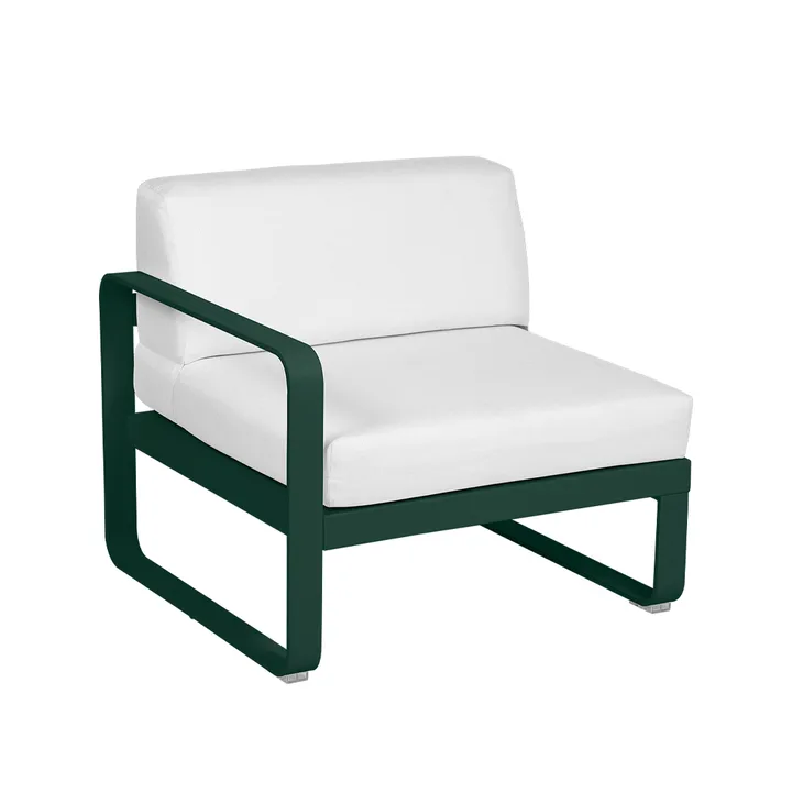 Bellevie Left modulsofa - Cedar green (grønn), off-white pute, 1-seter - Fermob