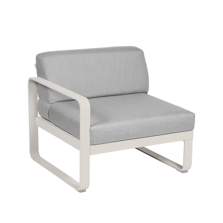 Bellevie Left modulsofa - Clay grey (grå), flannel grey pute, 1-seter - Fermob