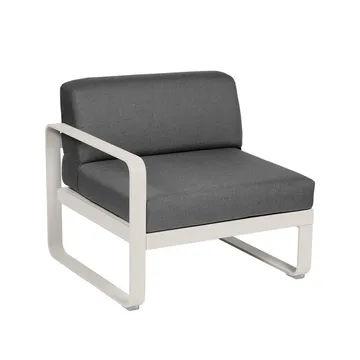 Bellevie Left modulsofa - Clay grey (grå), graphite grey pute, 1-seter - Fermob