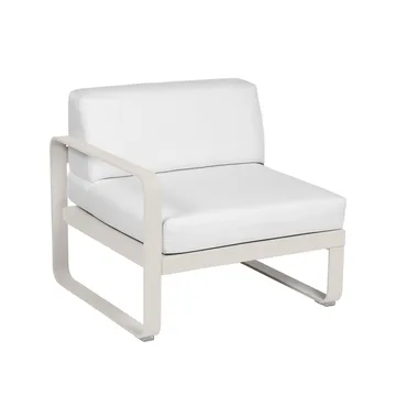 Bellevie Left modulsofa - Clay grey (grå), off-white pute, 1-seter - Fermob