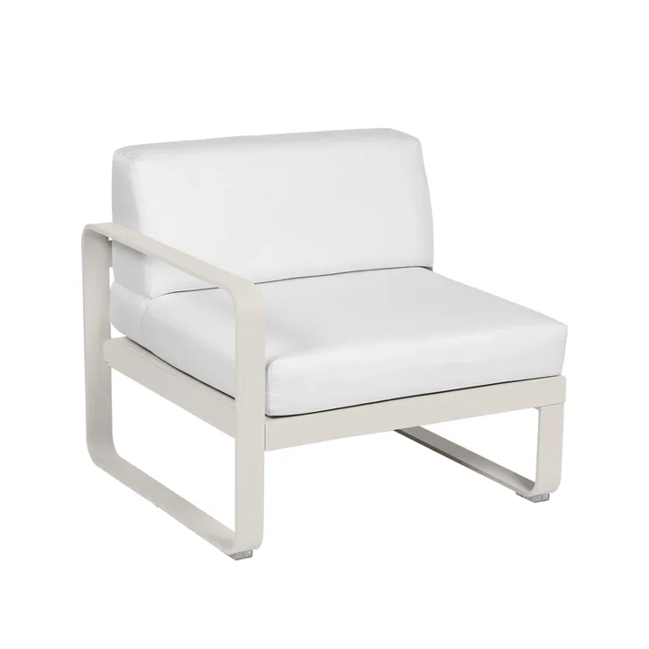 Bellevie Left modulsofa - Clay grey, off-white pute, 1-seter - Fermob