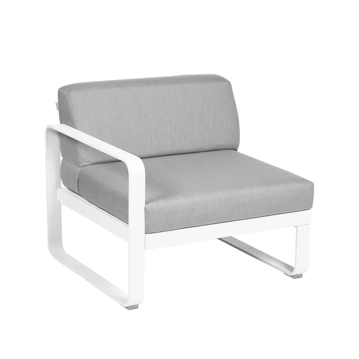 Bellevie Left modulsofa - Cotton white, flannel grey pute, 1-seter - Fermob