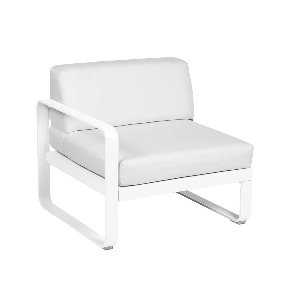 Bellevie Left modulsofa, Cotton white, off-white pute, 1-sete Fermob