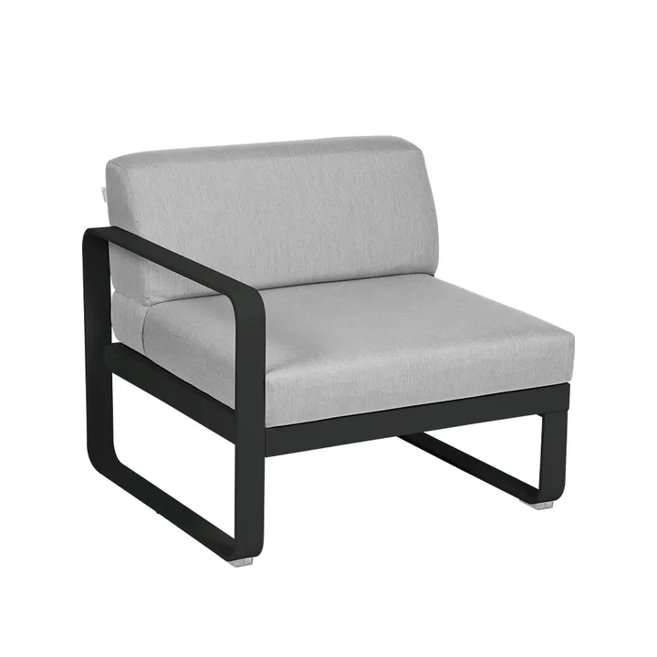 Bellevie Left modulsofa - Liquorice (svart), flannel grey pute, 1-sete - Fermob