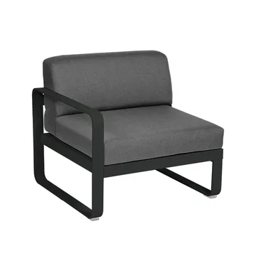 Bellevie Left modulsofa - Liquorice (svart), graphite grey pute, 1-seter - Fermob