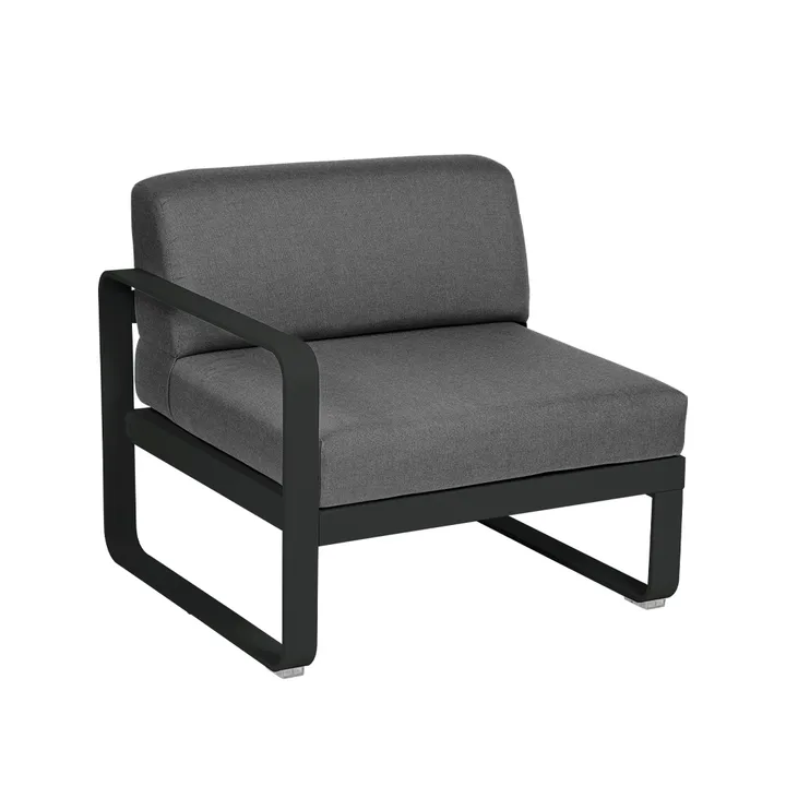 Bellevie Left modulsofa - Liquorice (svart), graphite grey pute, 1-seter - Fermob