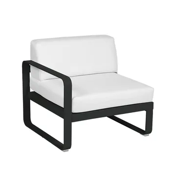 Bellevie Left modulsofa - Liquorice (svart), off-white pute, 1-sete - Fermob