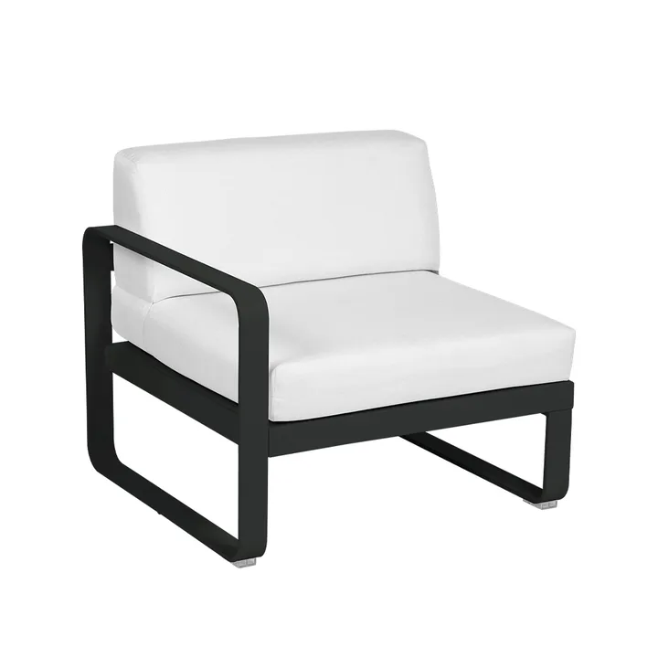 Bellevie Left modulsofa - Liquorice (svart), off-white pute, 1-sete - Fermob