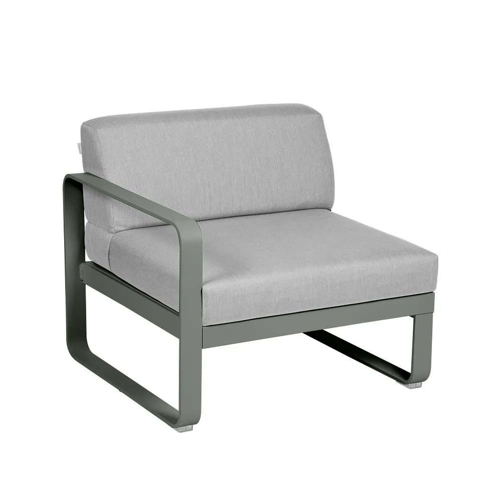 Bellevie Left modulsofa, Rosemary (grønn), flannel grey pute, 1-sete Fermob