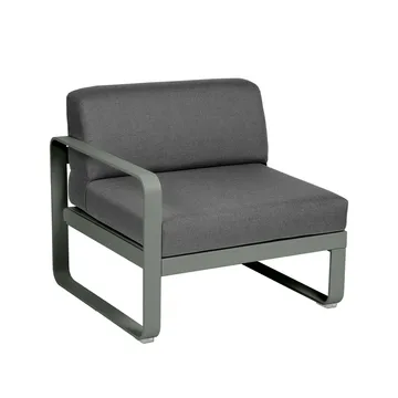 Bellevie Left modulsofa - Rosemary (grønn), graphite grey pute, 1-seter - Fermob