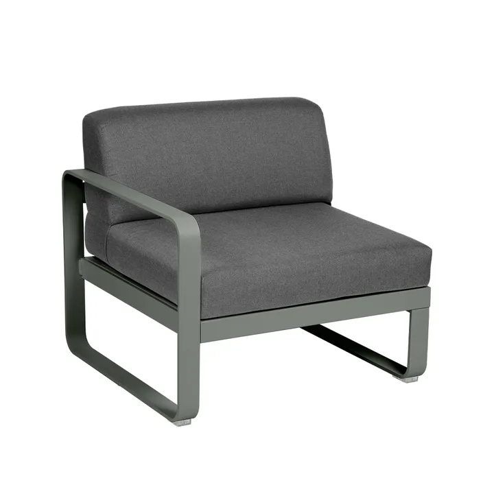 Bellevie Left modulsofa - Rosemary (grønn), graphite grey pute, 1-seter - Fermob