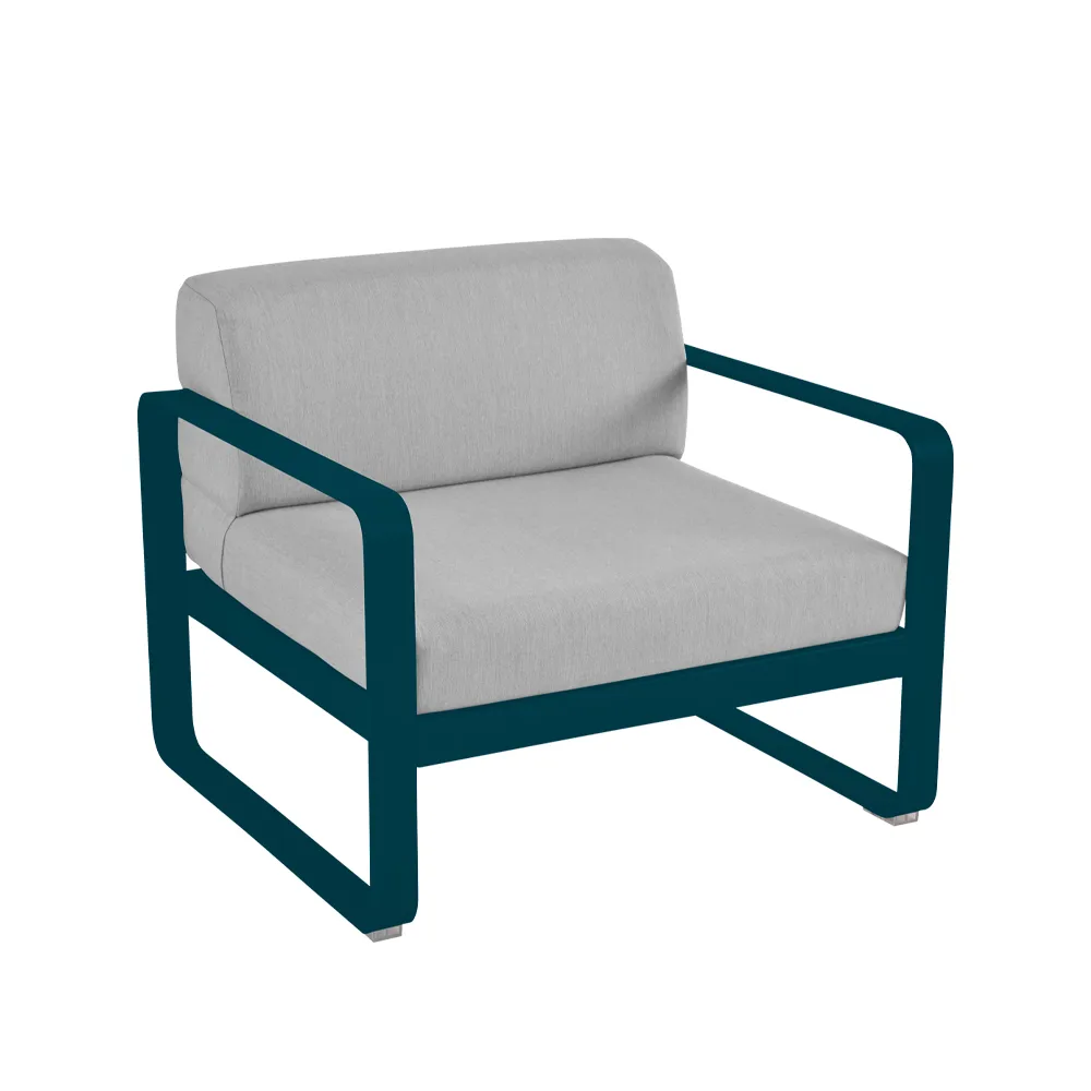 Bellevie lenestol, Acapulco blue (blå), flannel grey pute Fermob
