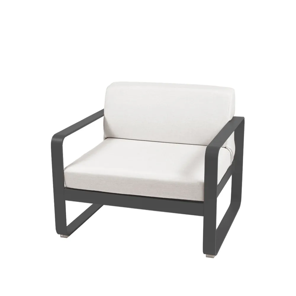 Bellevie lenestol, Anthracite (grå), off-white pute Fermob