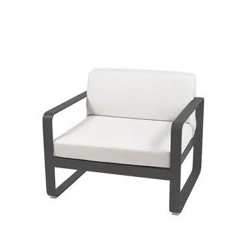 Bellevie lenestol - Anthracite (grå), off-white pute - Fermob