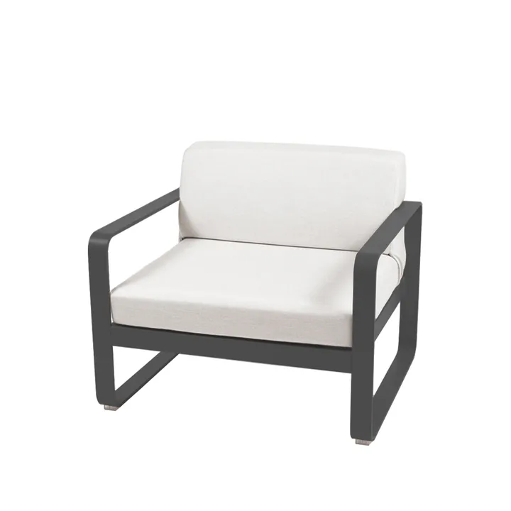 Bellevie lenestol - Anthracite (grå), off-white pute - Fermob