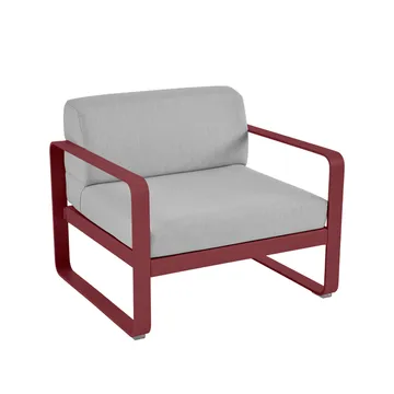 Bellevie lenestol - Chili (rød), flannel grey pute - Fermob