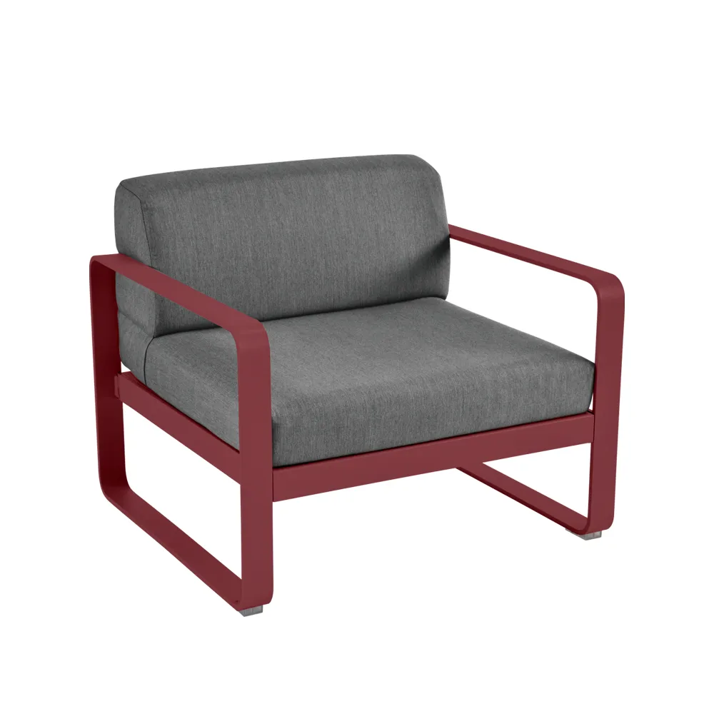 Bellevie lenestol, Chili (rød), graphite grey pute Fermob