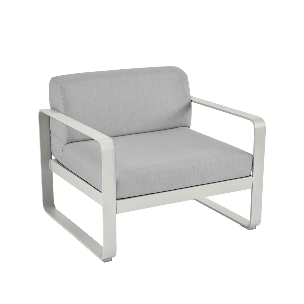 Bellevie lenestol, Clay grey (grå), flannel grey pute/dyne trekk Fermob