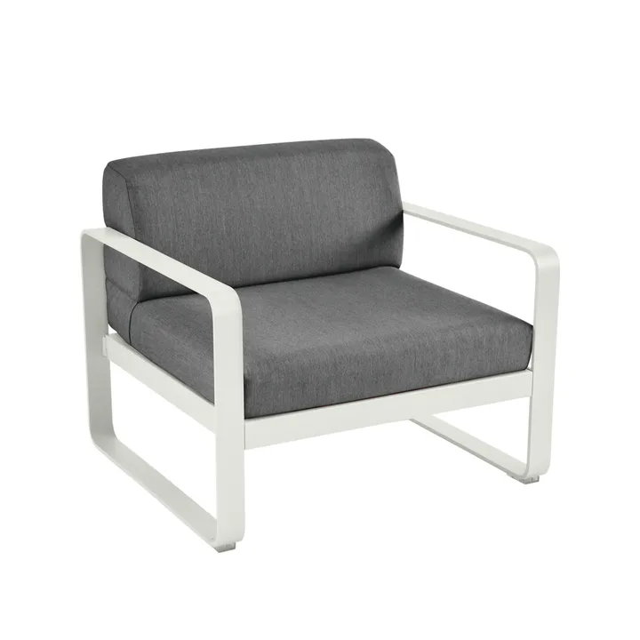 Bellevie lenestol - Clay grey (grå), graphite grey pute - Fermob