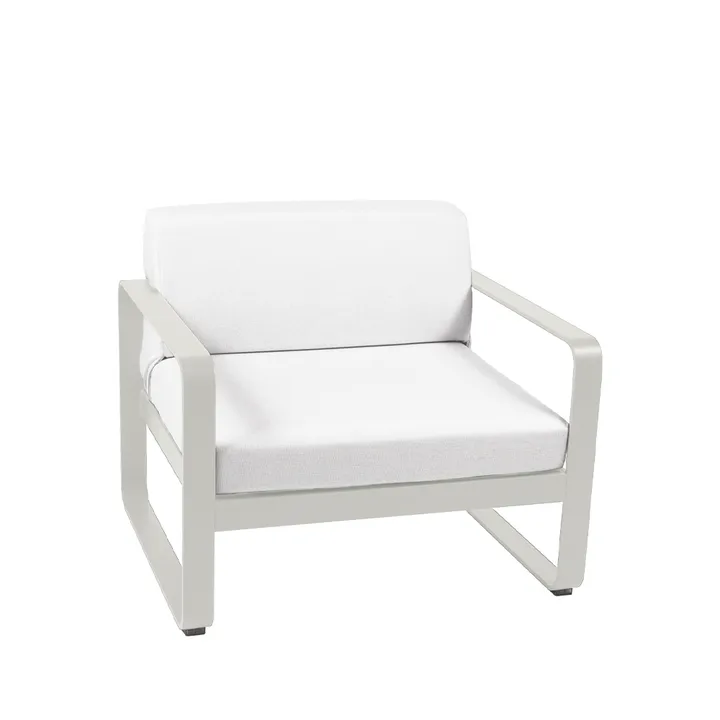 Bellevie lenestol - Clay grey (grå), off-white pute - Fermob