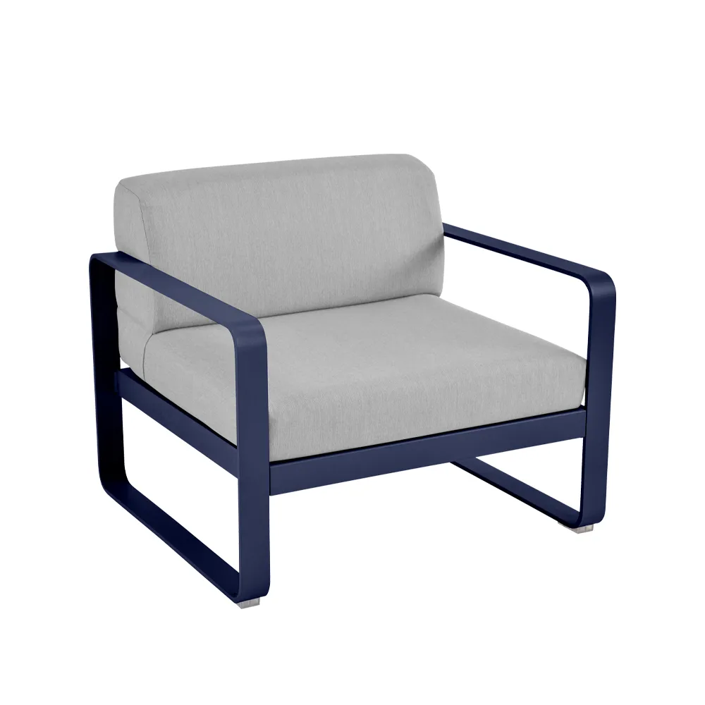 Bellevie lenestol, Deep blue (blå), flannel grey pute Fermob