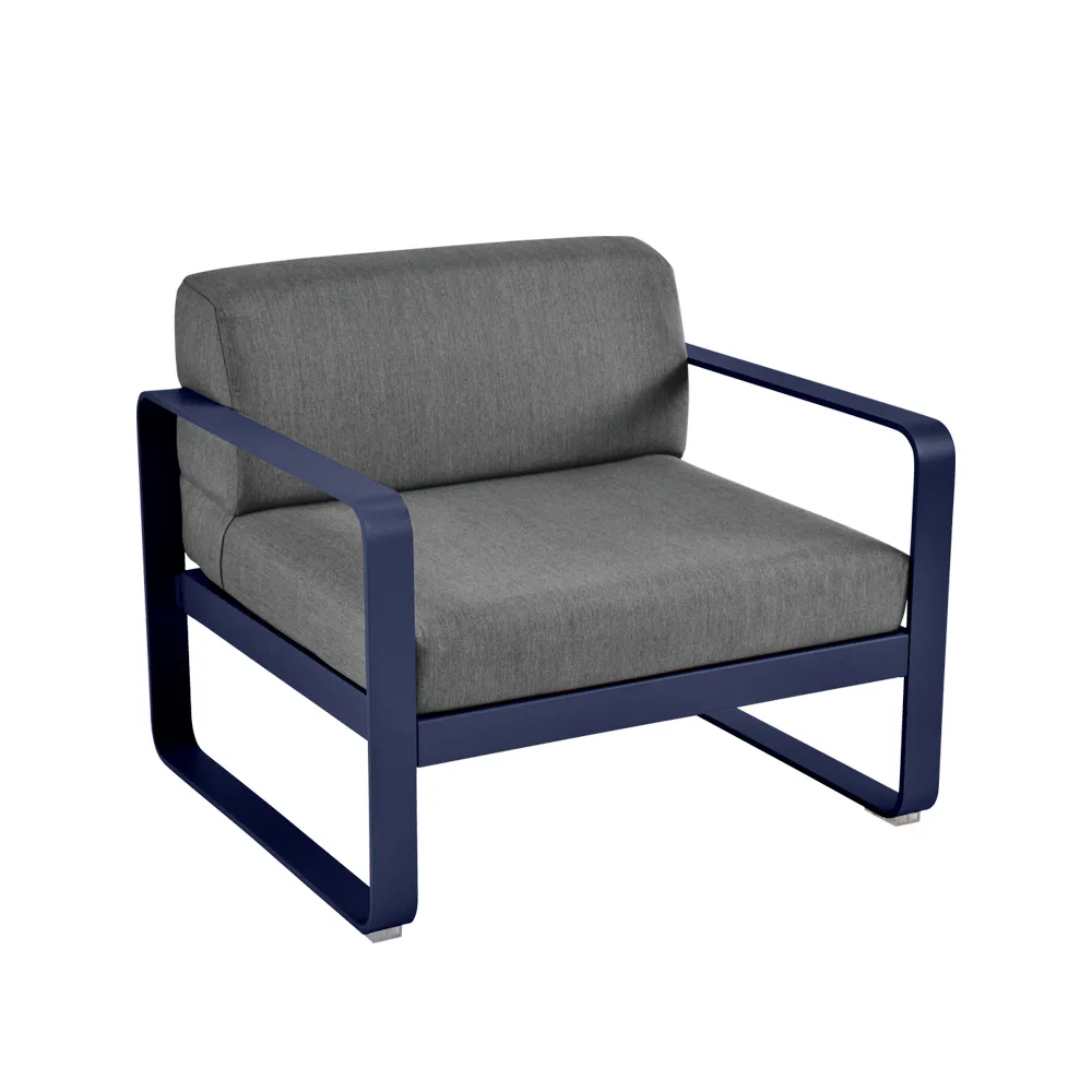 Bellevie lenestol, Deep blue (blå), graphite grey pute Fermob