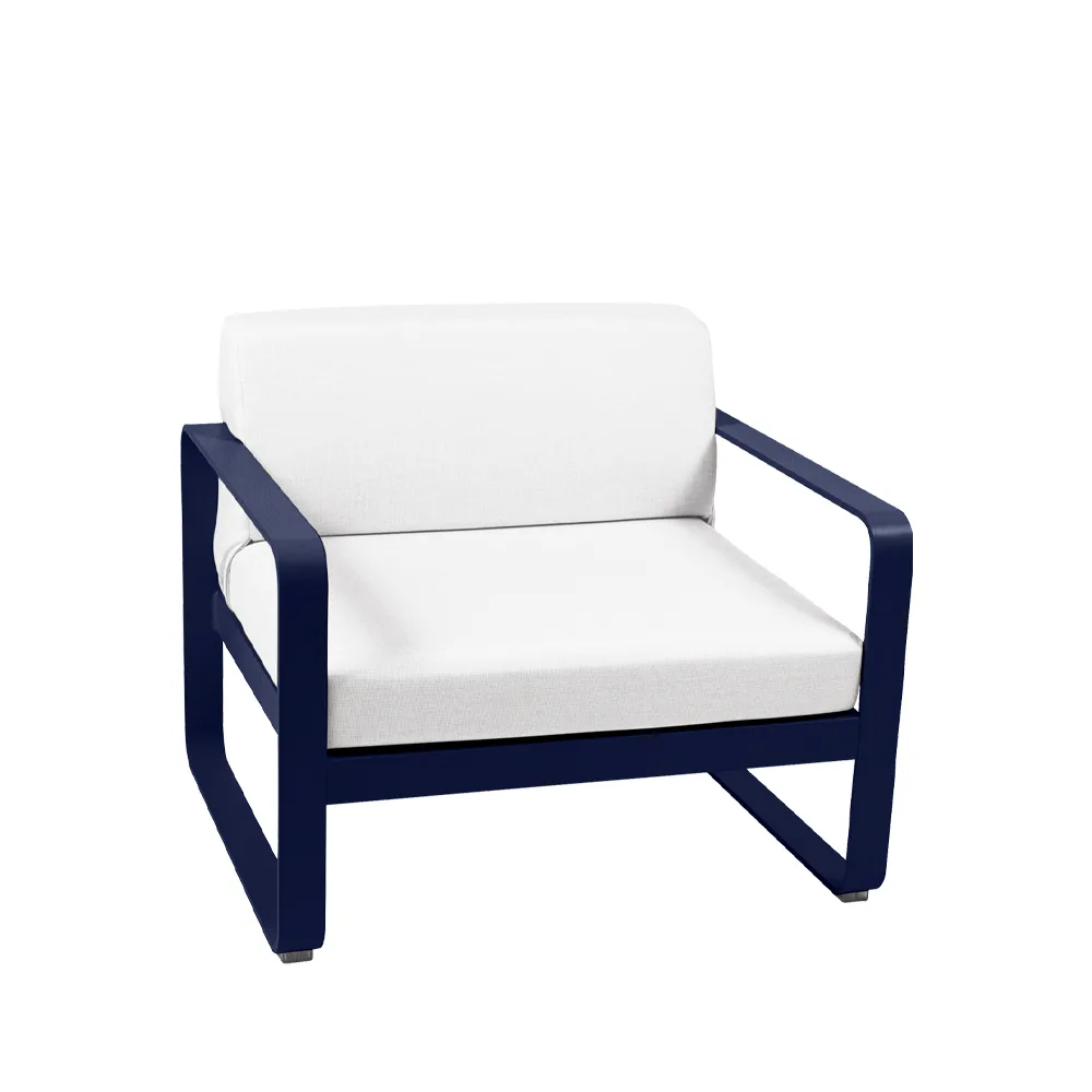 Bellevie lenestol, Deep blue (blå), off-white pute Fermob