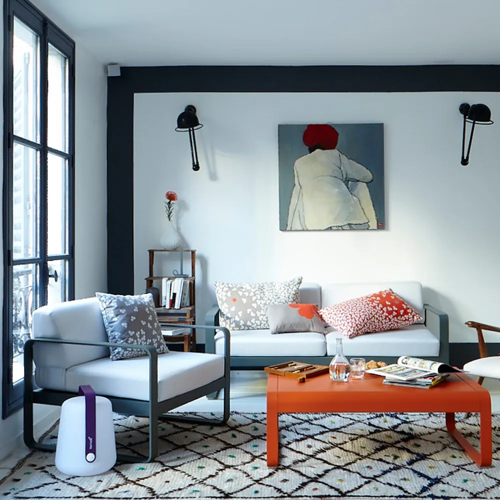 Bellevie lenestol, Liquorice, off-white pute Fermob