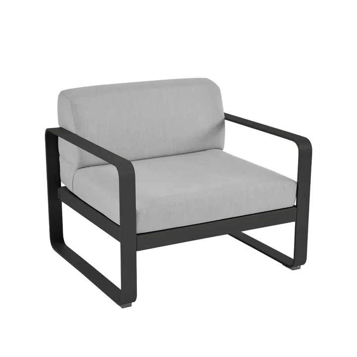 Bellevie lenestol - Liquorice (svart), flannel grey pute - Fermob