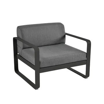 Bellevie lenestol - Liquorice (svart), graphite grey pute - Fermob