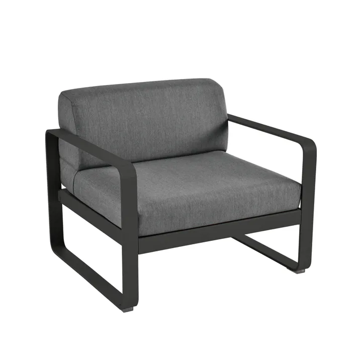 Bellevie lenestol - Liquorice (svart), graphite grey pute - Fermob