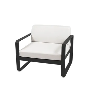 Bellevie lenestol - Liquorice (svart), off-white pute - Fermob