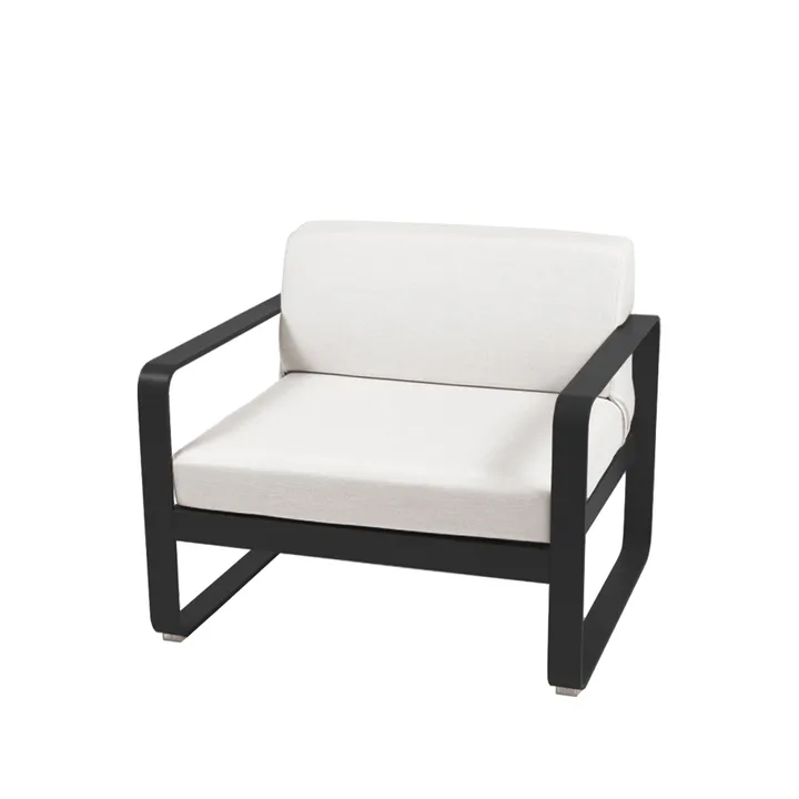 Bellevie lenestol - Liquorice (svart), off-white pute - Fermob