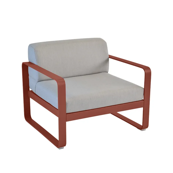 Bellevie lenestol - Red ochre (rød), flannel grey pute - Fermob
