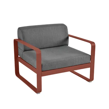 Bellevie lenestol - Red ochre (rød), graphite grey pute - Fermob