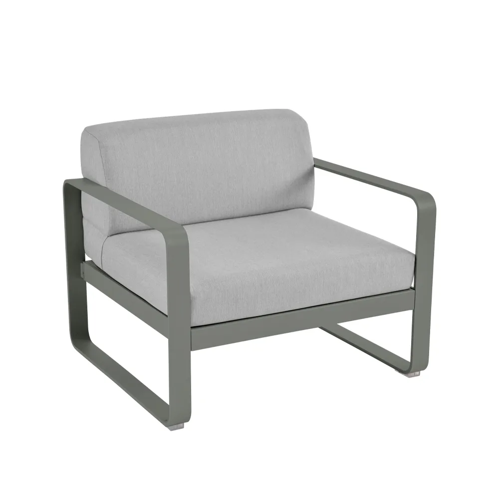 Bellevie lenestol, Rosemary (grønn), flannel grey pute Fermob