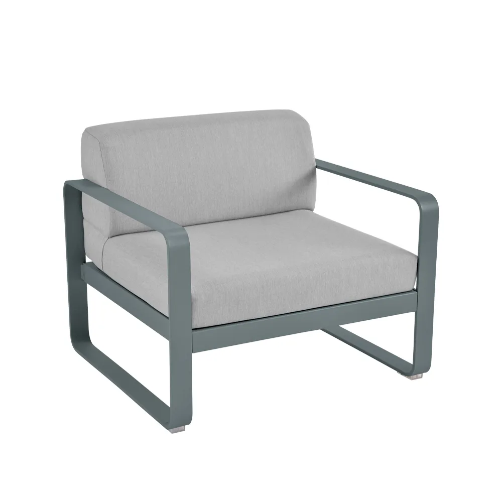 Bellevie lenestol, Storm grey (grå), flannel grey pute Fermob