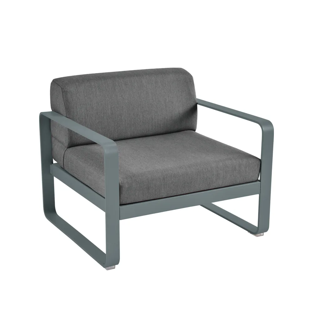 Bellevie lenestol, Storm grey (grå), graphite grey pute Fermob