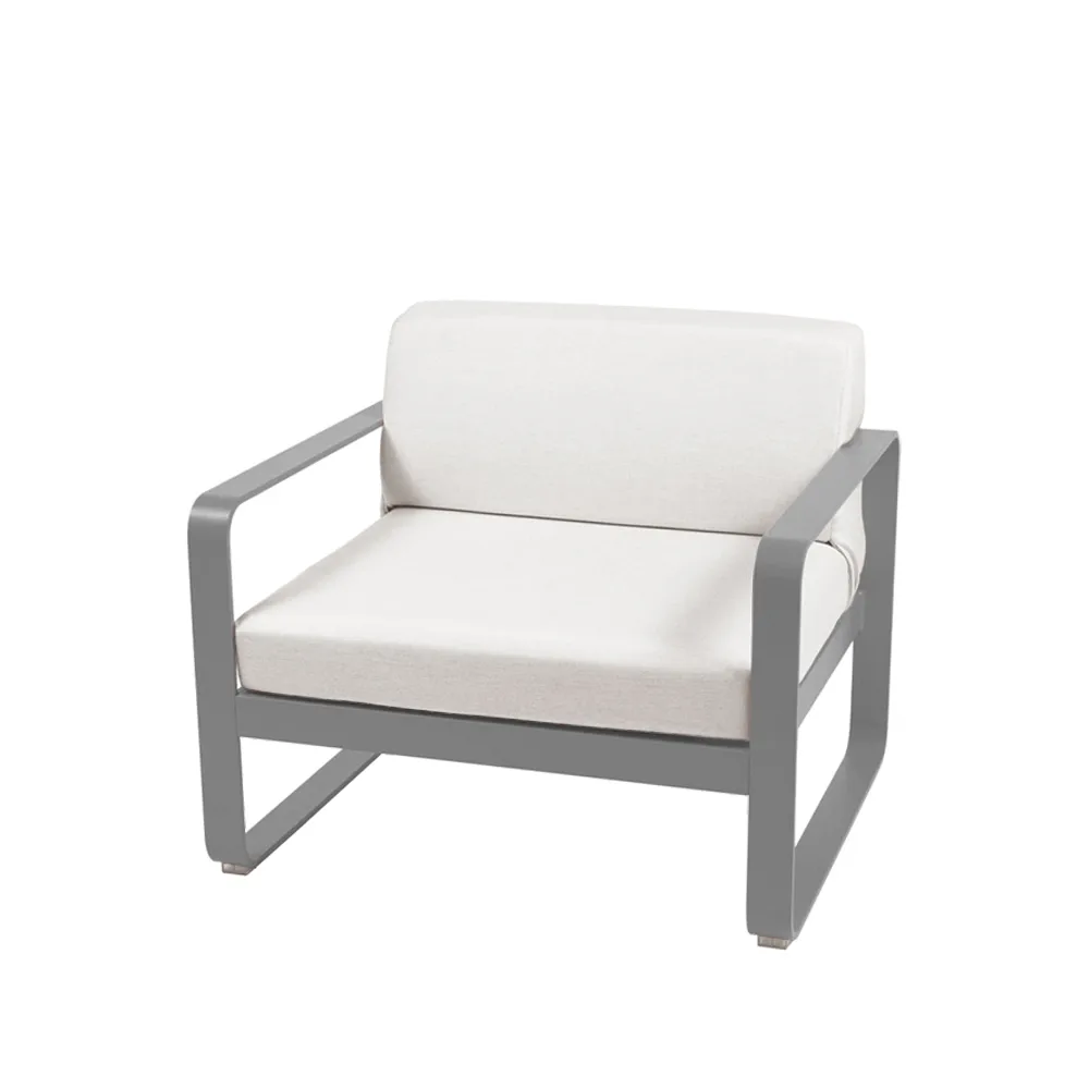 Bellevie lenestol, Storm grey (grå), off-white pute Fermob