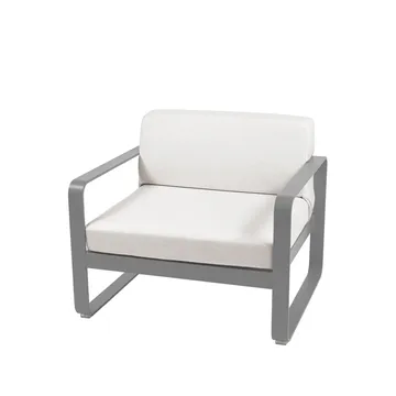 Bellevie lenestol - Storm grey (grå), off-white pute - Fermob