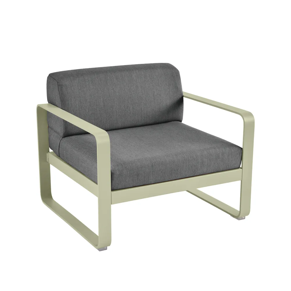 Bellevie lenestol, Willow green (grønn), graphite grey pute Fermob